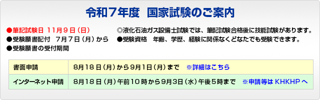 令和7年度 国家試験のご案内